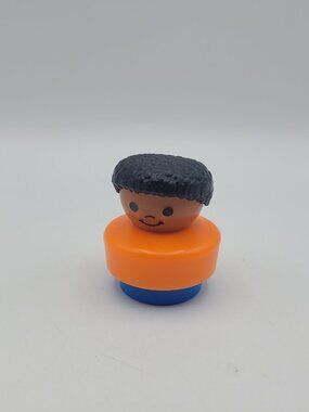 1990 Fisher Price Chunky Little People African American Boy Made in Mexico